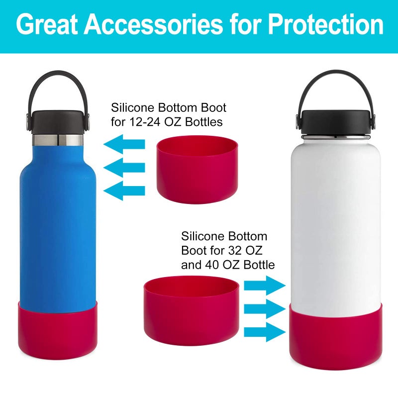 DBIW Boot for Hydro Flask 32-40 OZ Water Bottle/Stanley Tumbler, Bottom Boots for Hydroflask Sports Water Bottles, Silicone Bottom Cover Sleeve (Snapper, Fits Hydroflask 32 40 oz Bottles) - Image 5